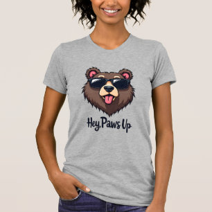 Camiseta Urso Vintage Hey Patas para Cima com Óculos de Sol