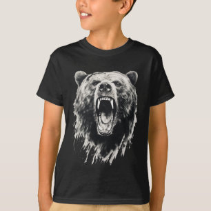 Camiseta Urso Vintage Urso Pardo Bravo Caminhada Acampament