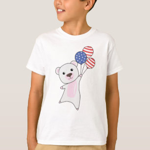 Camiseta Urso Voa Balões USA Animais Doces Polar