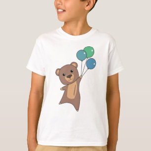 Camiseta Urso Voa Com Balões De Animais Curiosos