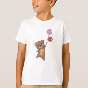Camiseta Urso Voa Com Balões De Animais Curiosos