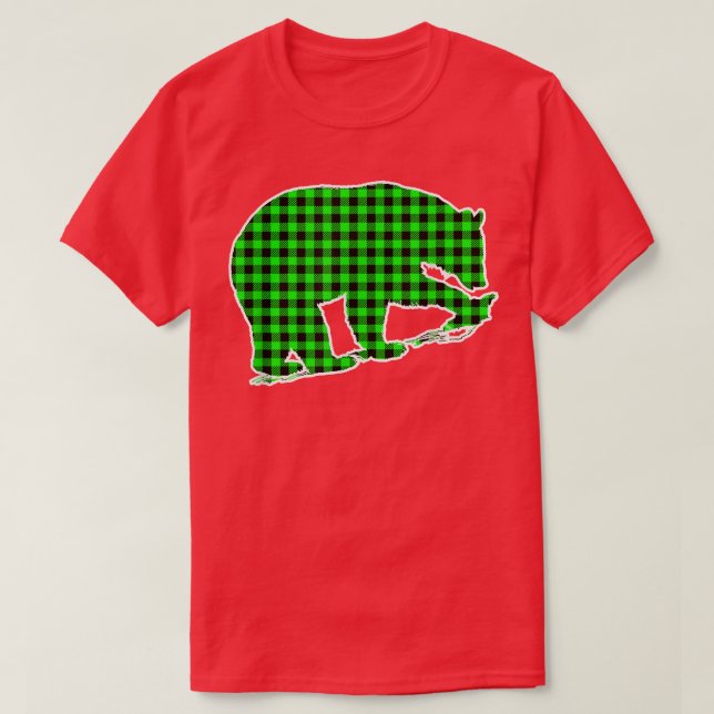 Camiseta Urso Xadrez Verde (Frente do Design)