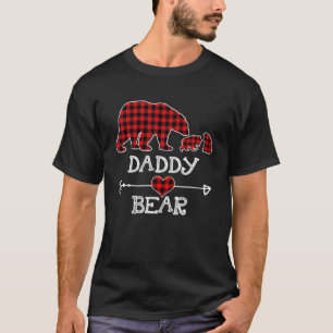Camiseta Urso Xadrez Vermelho Dois Cubos Correspondendo Buf