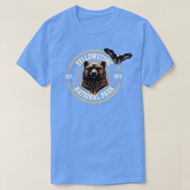 Camiseta Urso Yellowstone National Park Eagle (Frente do Design)