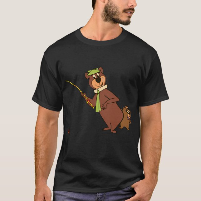 Camiseta Urso Yogi pescando (Frente)