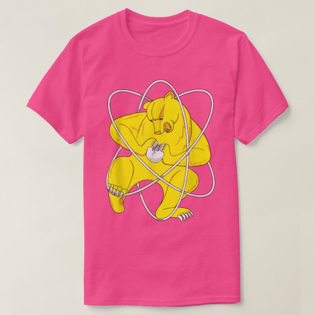 Camiseta Urso Zheleznogorsk Dividindo Bandeira Russa Atom (Frente do Design)