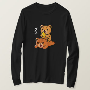 Camiseta Ursos Adoráveis Comendo Doce Favo de Mel Cartoon