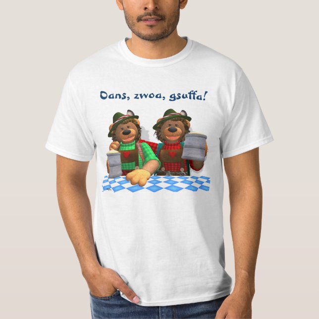 Camiseta Ursos bávaros de Oktoberfest dos ursos Dinky (Frente)