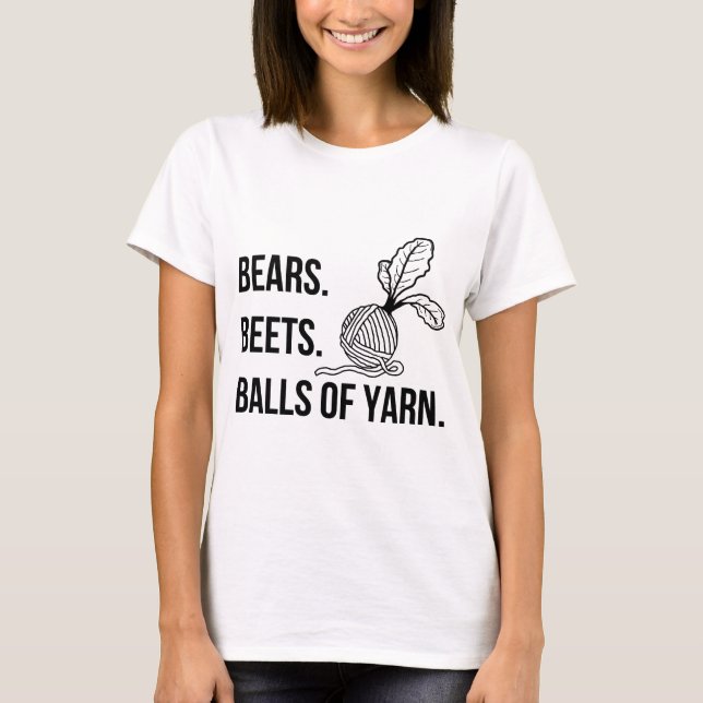 Camiseta Ursos Beterraba Bolas de Yarn - Tee feminino (Frente)