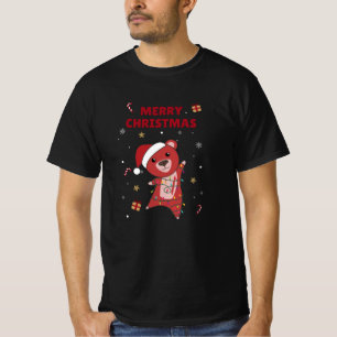 Camiseta Ursos Coloridos Brancos Felizes De Natal