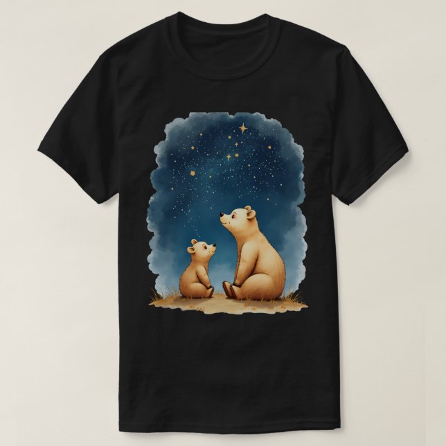 Camiseta Ursos da Noite Estrelada (Frente do Design)