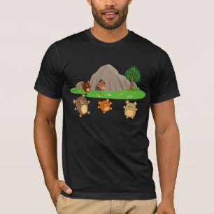 Camiseta Ursos de Cartoon Bonitos em Camisa-T Caverna