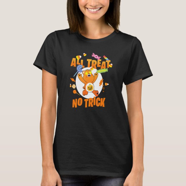 Camiseta Ursos De Cuidado, Truque De Halloween Ou Urso Doce (Frente)