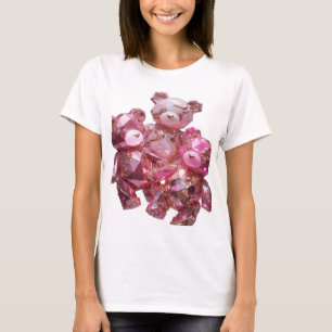 CAMISETA URSOS DE PEDRA PRECIOSA ROSA COM ARTE DE TEXTO 3D
