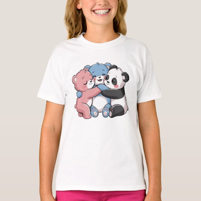 Camiseta Ursos de Teddy Bonitos com Panda (Frente)