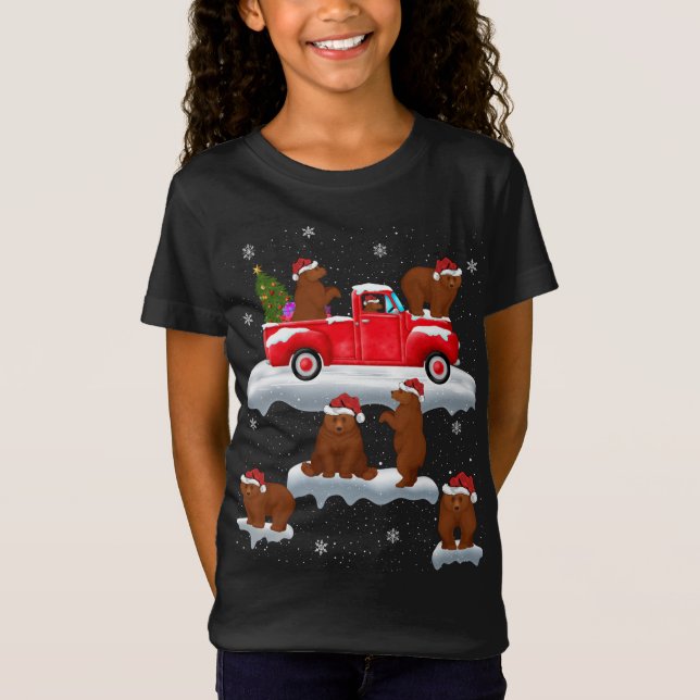Camiseta Ursos Dirigindo Cristo do Urso Vermelho da Árvore  (Frente)