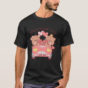 Camiseta Ursos do Casal Retro Adoram Carvalho Cardíaco Vale