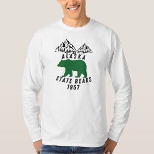 Camiseta Ursos do Estado do Alasca Projeto Preto Retro 1957