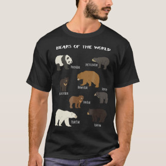 Camiseta Ursos Do Mundo Urso Grizzly Panda Polar Negro