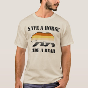 Camiseta Ursos Gays Salvam um Cavalo Montem um Urso