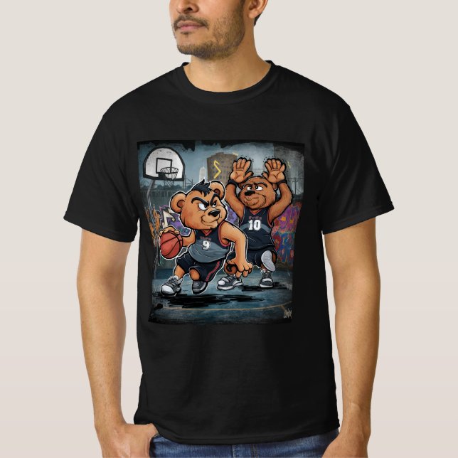 CAMISETA URSOS JOGANDO BASQUETE (Frente)