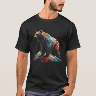 Camiseta Ursos montanhosos coloridos animais selvagens zoo-