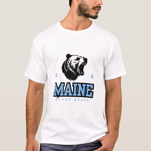 Camiseta Ursos Negros Maine - Espírito Sem Caro De Beisebol (Frente)