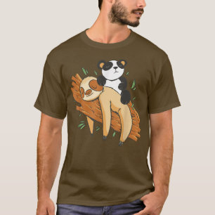 Camiseta Ursos panda com preguiça dormente engraçados