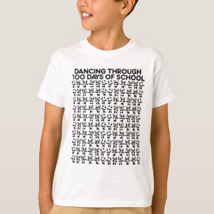 Camiseta Ursos Panda Dançando Através de 100 Dias de Crianç