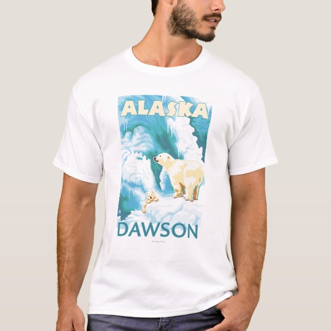 Camiseta Ursos polares & Cub - Dawson, Alaska (Frente)
