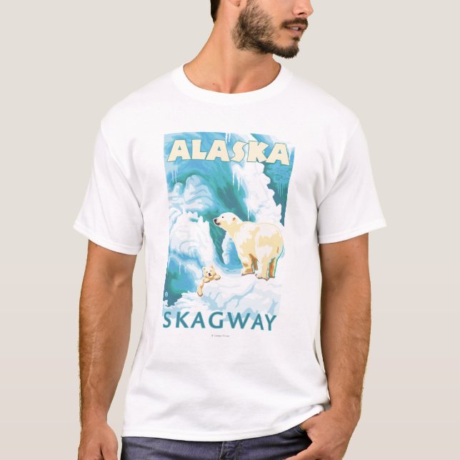 Camiseta Ursos polares & Cub - Skagway, Alaska (Frente)