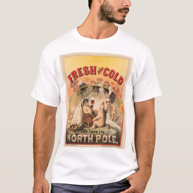 Camiseta Ursos Polares Estão Aproveitando Lâmpadas De Cerve (Frente)