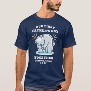 Camiseta Ursos Polares Nosso Primeiro Dia dos Pais Juntos P