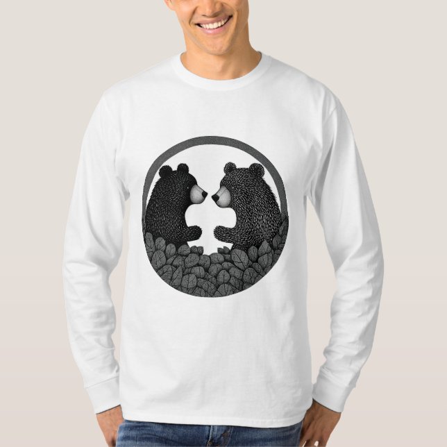 Camiseta Ursos pretos e brancos (Frente)