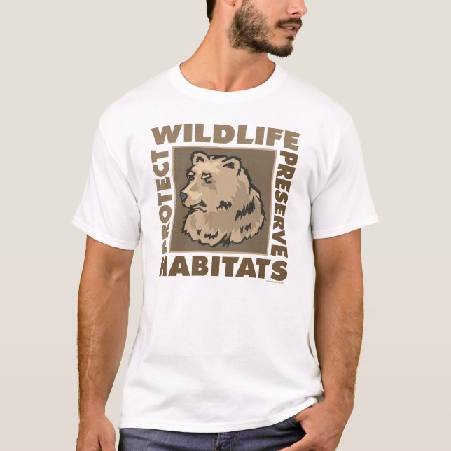 Camiseta Ursos - Proteger os habitats de preservação da vid (Frente)