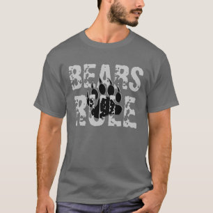 Camiseta Ursos Regem Preto e prata Pata de urso