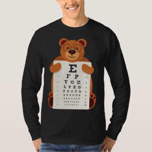 Camiseta Ursos Ursinho Segurando Gráfico de Olhos Arte Ópti