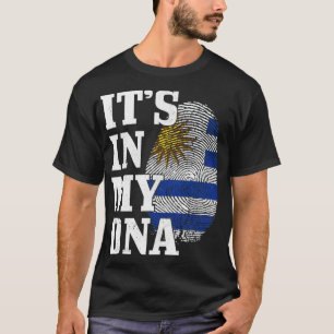 Camiseta Uruguai Está no meu DNA Impressão Digital Uruguai