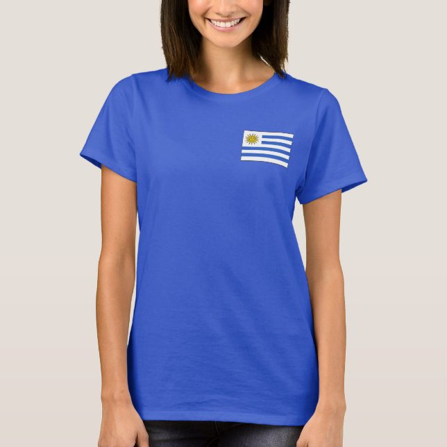 Camiseta Uruguai Flag e Map dk T-Shirt (Frente)