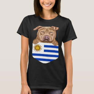 Camiseta Uruguai Flag Usa Staffordshire Terrier Dog Em Pock