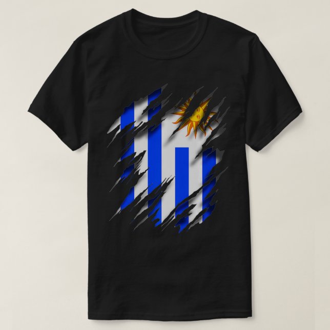 Camiseta uruguaio bandeira uruguaia aniversário no Uruguai  (Frente do Design)