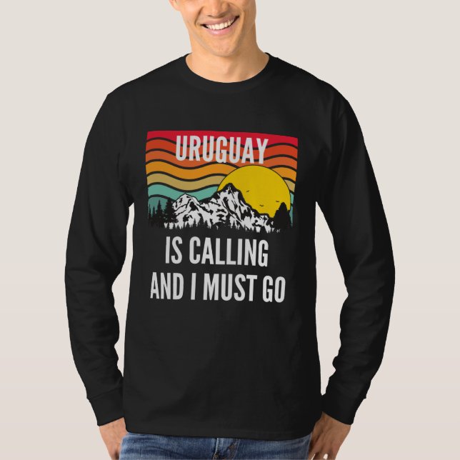 Camiseta Uruguay Is Calling And I Must Go Wavy Sunset (Frente)