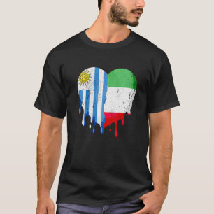 Camiseta Uruguay Italy Flag Heart Citizen Grown Patriot Cou