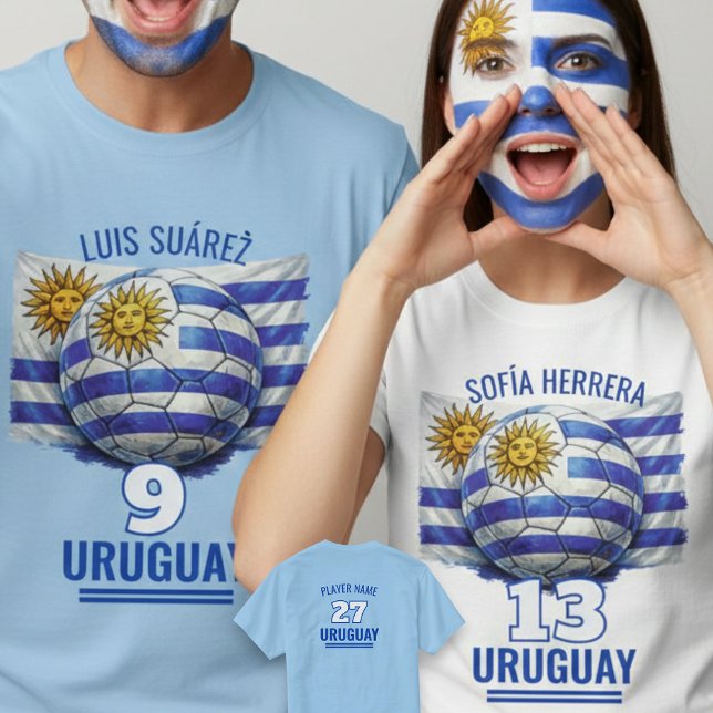 Camiseta Uruguay National Football Heritage Flag Soccer (Criador carregado)