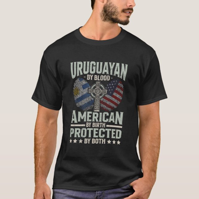 Camiseta Uruguayan By Blood American By Birth Uruguay (Frente)