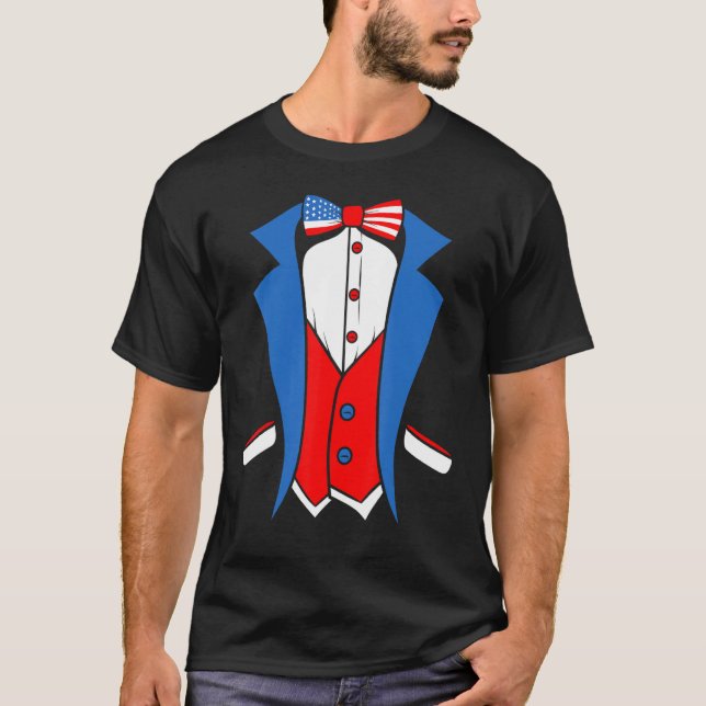 Camiseta US American Flag and Patriotic tuxedo costume (Frente)