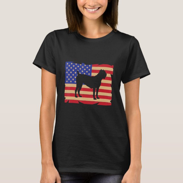 Camiseta US American Flag Cane Corso Dog Italian Mastiff (Frente)