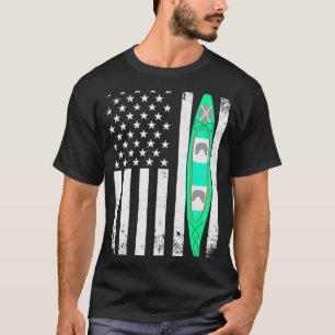 Camiseta US American Flag Kayak Esporte Patriótico Kayaking
