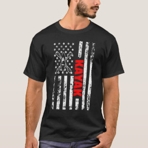 Camiseta US American Flag Kayak Esporte Patriótico Kayaking