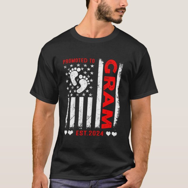 Camiseta Us American Flag Promoted To Gram 2024 Mother'S Da (Frente)